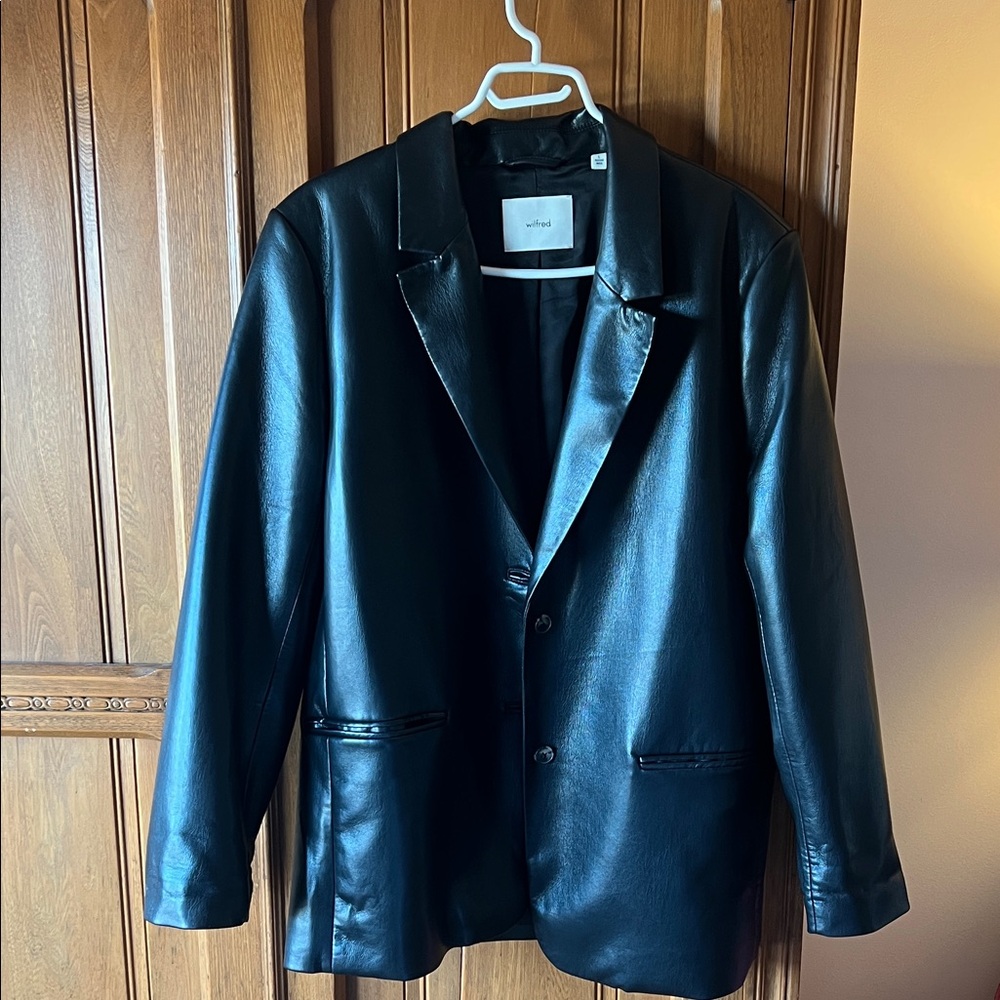 Aritzia vegan Black Leather Blazer